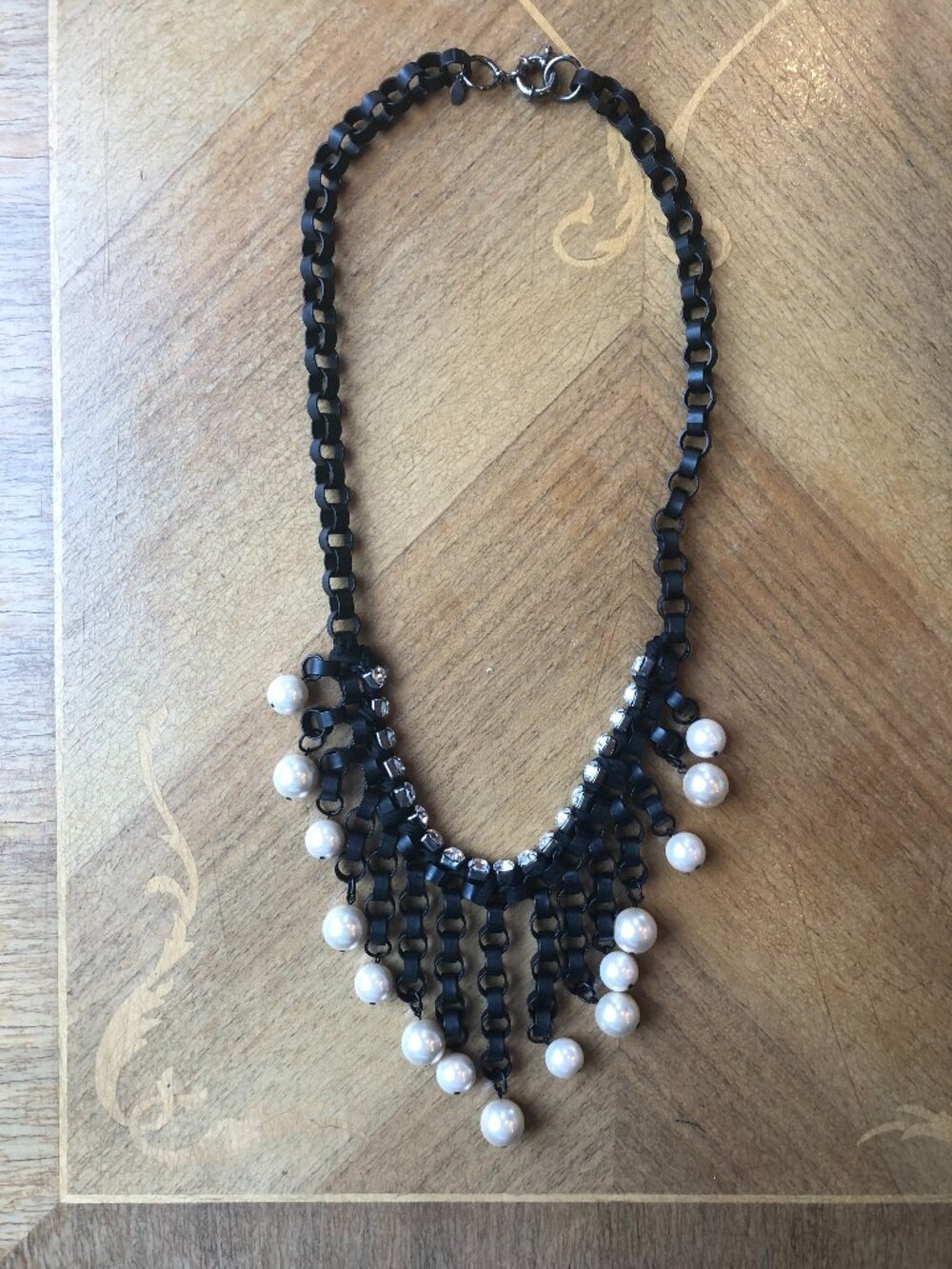 Lee Angel Pearl Crystal Statement Necklace